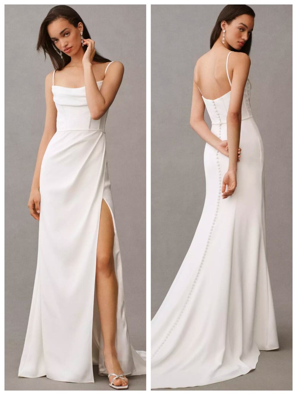Jenny by Jenny Yoo Ivory Cowl Neck Wedding Dress Size 18 NWT Bridal Gown